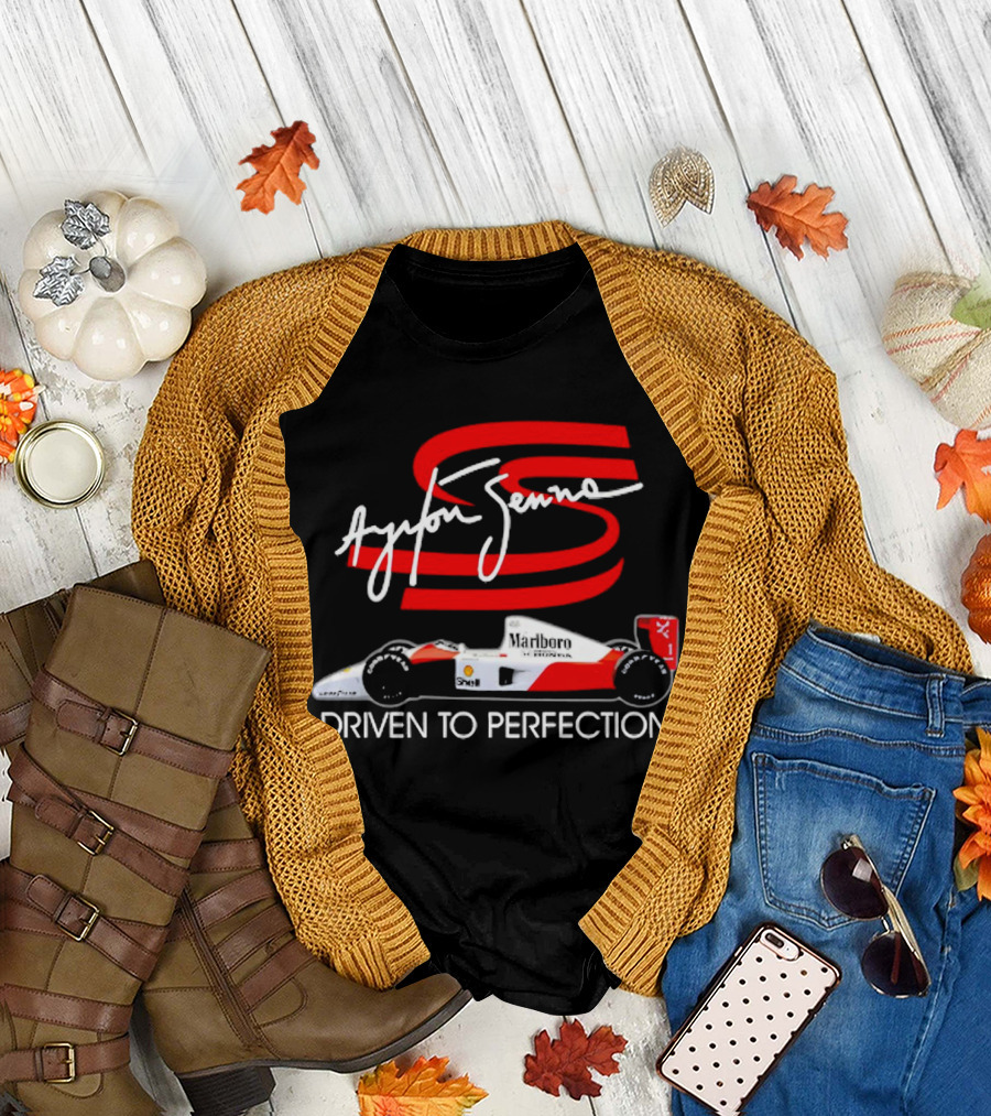 Ayrton Senna Driven to Perfection Marlboro Racing Car T-Shirt