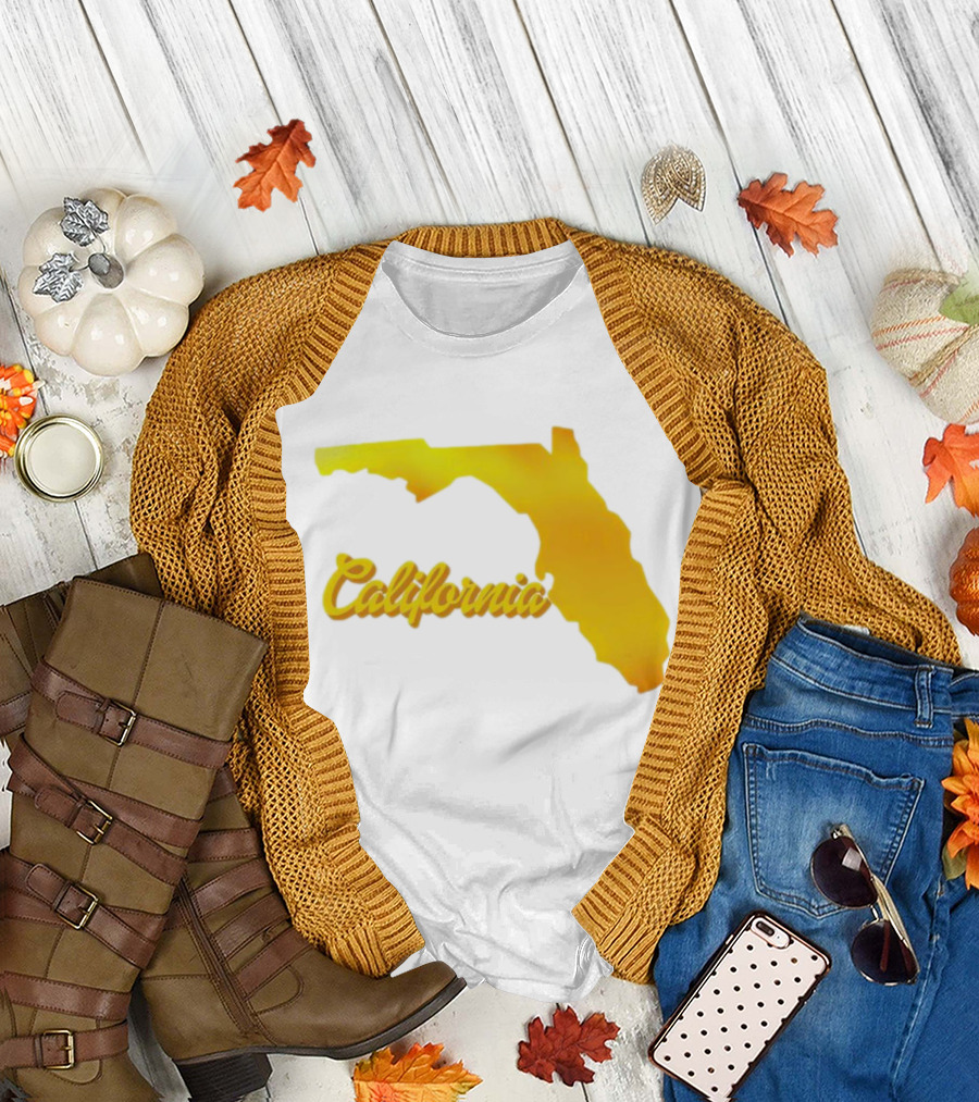 California Map Golden Florida Shape T-Shirt