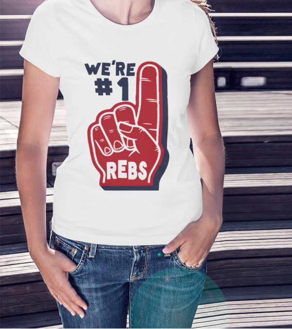 We're #1 Rebs Foam Finger Sports T-Shirt