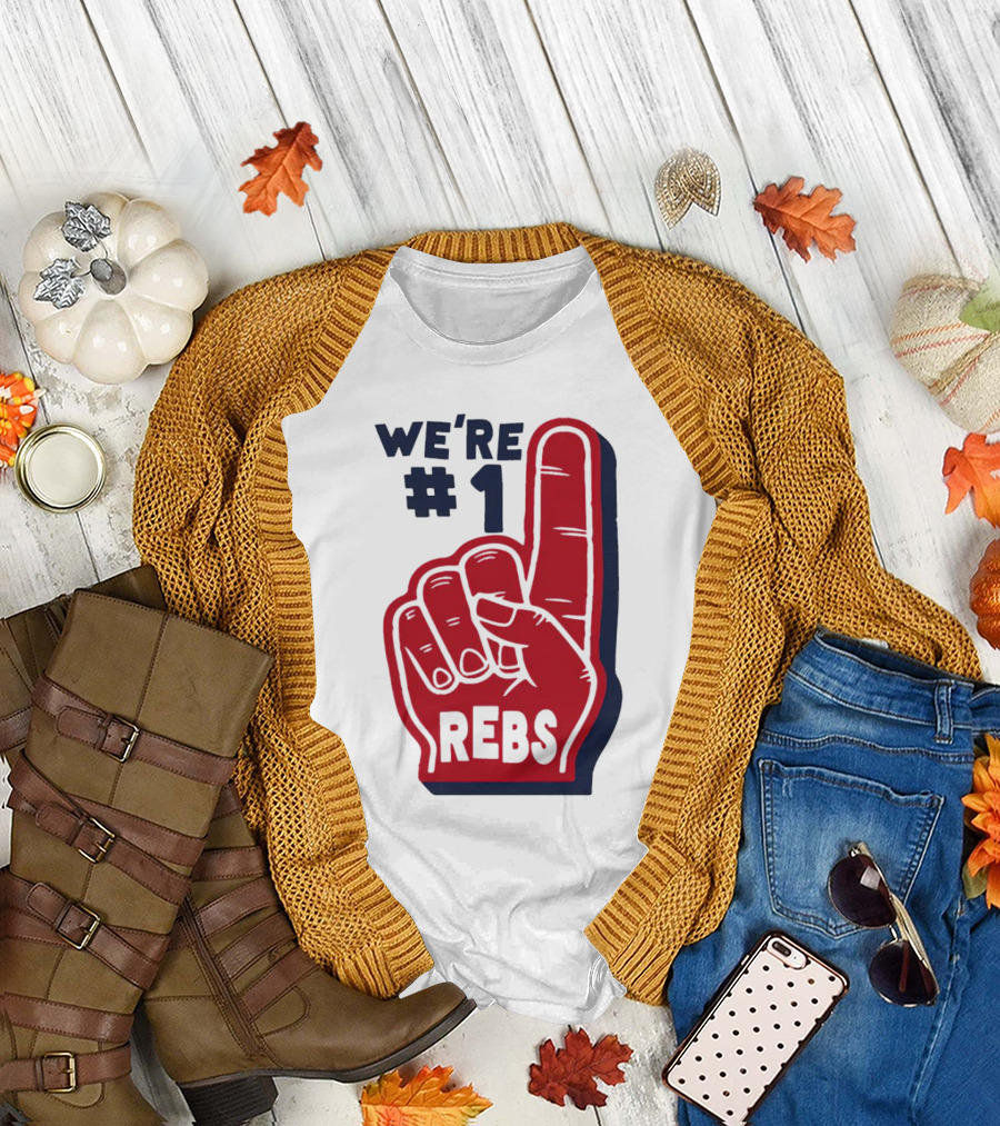 We're #1 Rebs Foam Finger Sports T-Shirt