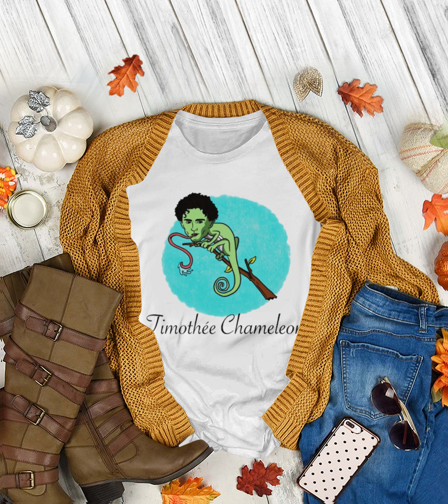 Timothée Chameleon with Green Lizard and Curled Tongue T-Shirt