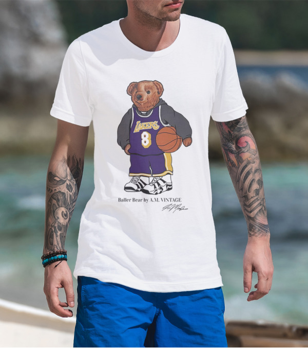 Lakers Baller Bear Kobe Bryant Champion Number 8 T-Shirt