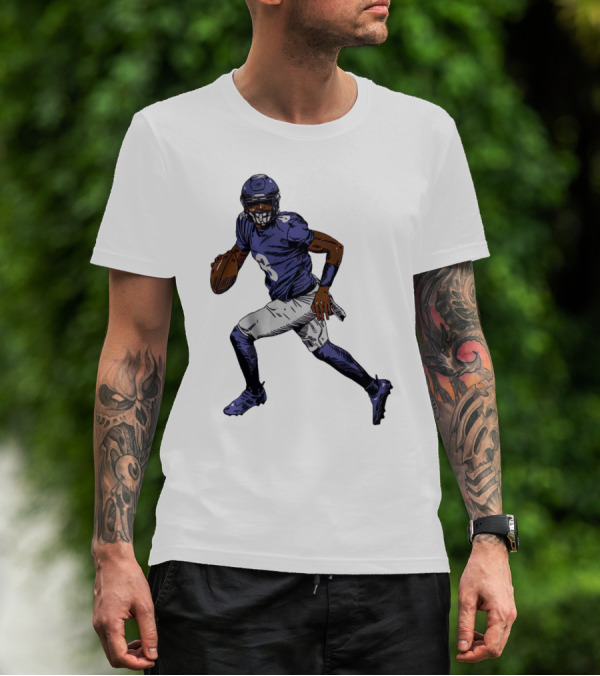 Lamar Jackson Baltimore Ravens Superstar Signature Pose T-Shirt