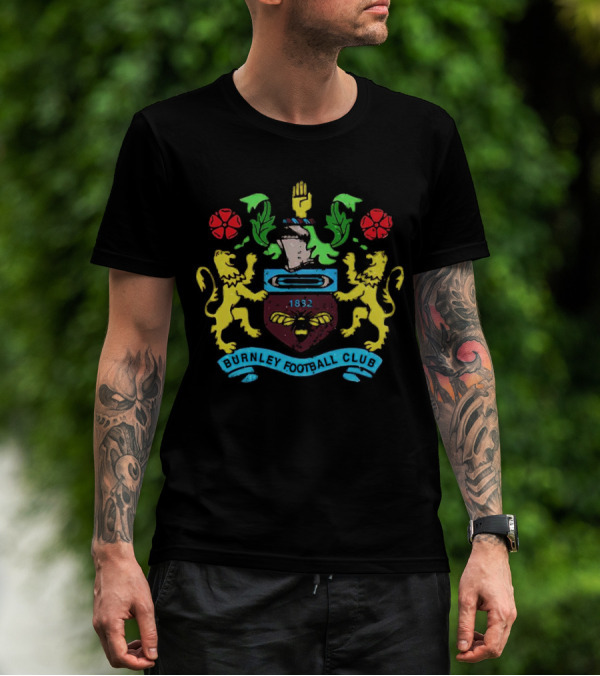Burnley FC 1882 Crest Burnley Football Club Badge Emblem T-Shirt