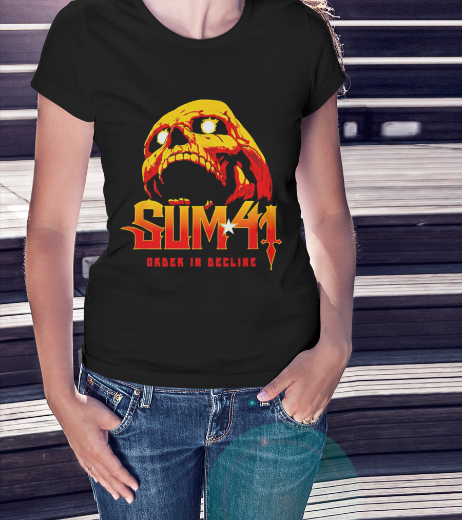 Sum 41 Order In Decline Skull Yellow Red T-Shirt
