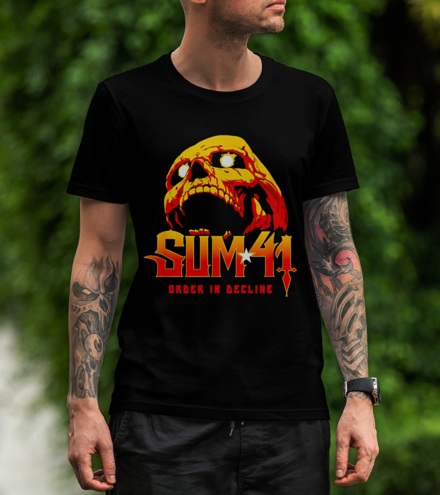 Sum 41 Order In Decline Skull Yellow Red T-Shirt
