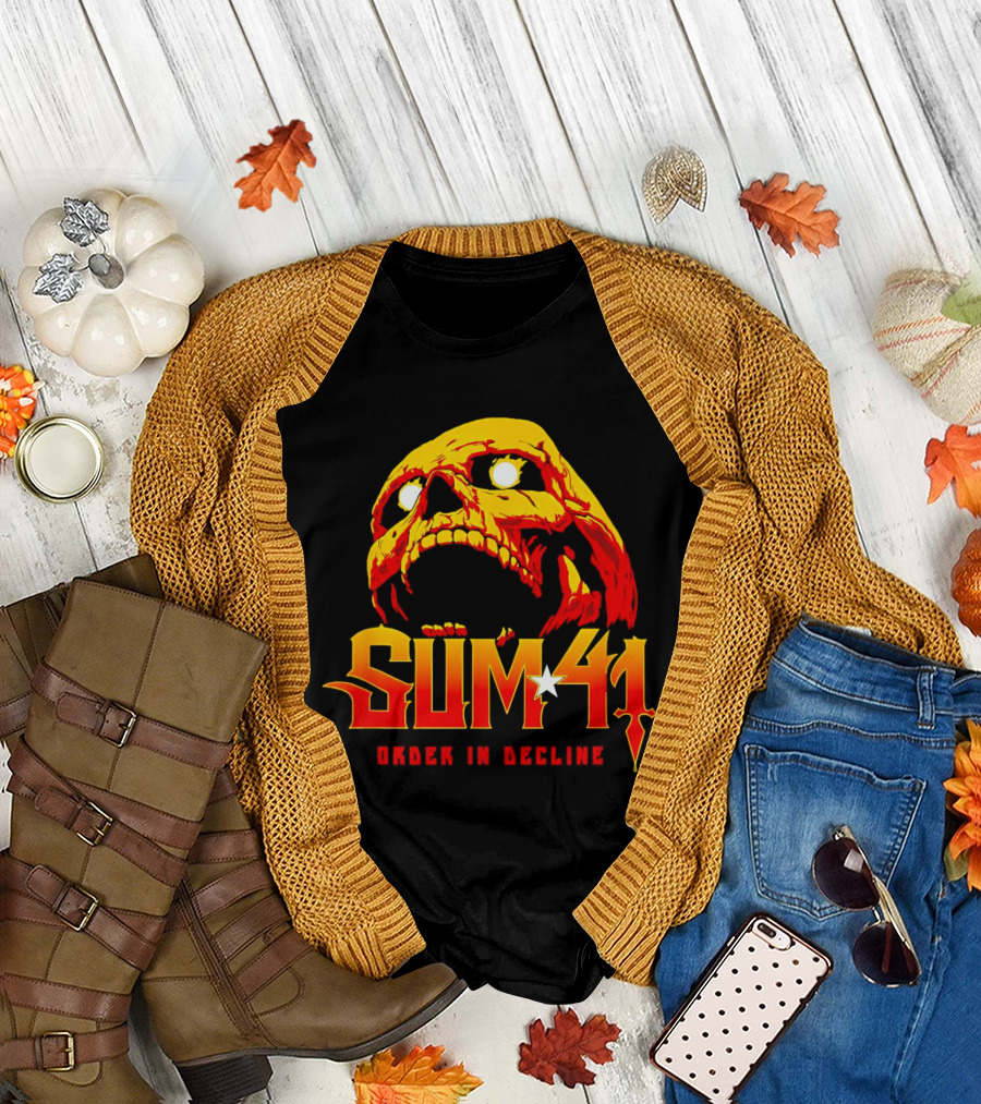 Sum 41 Order in Decline Skull Yellow Red T-Shirt