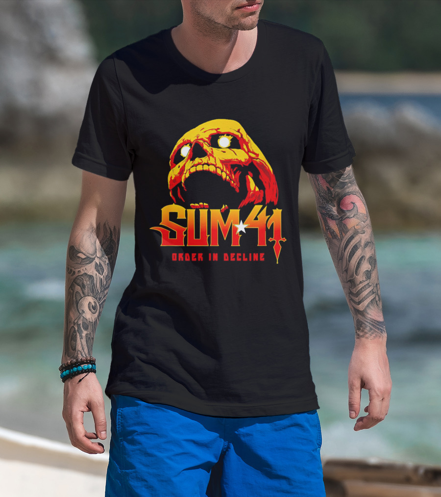 Sum 41 Order In Decline Skull Yellow Red T-Shirt