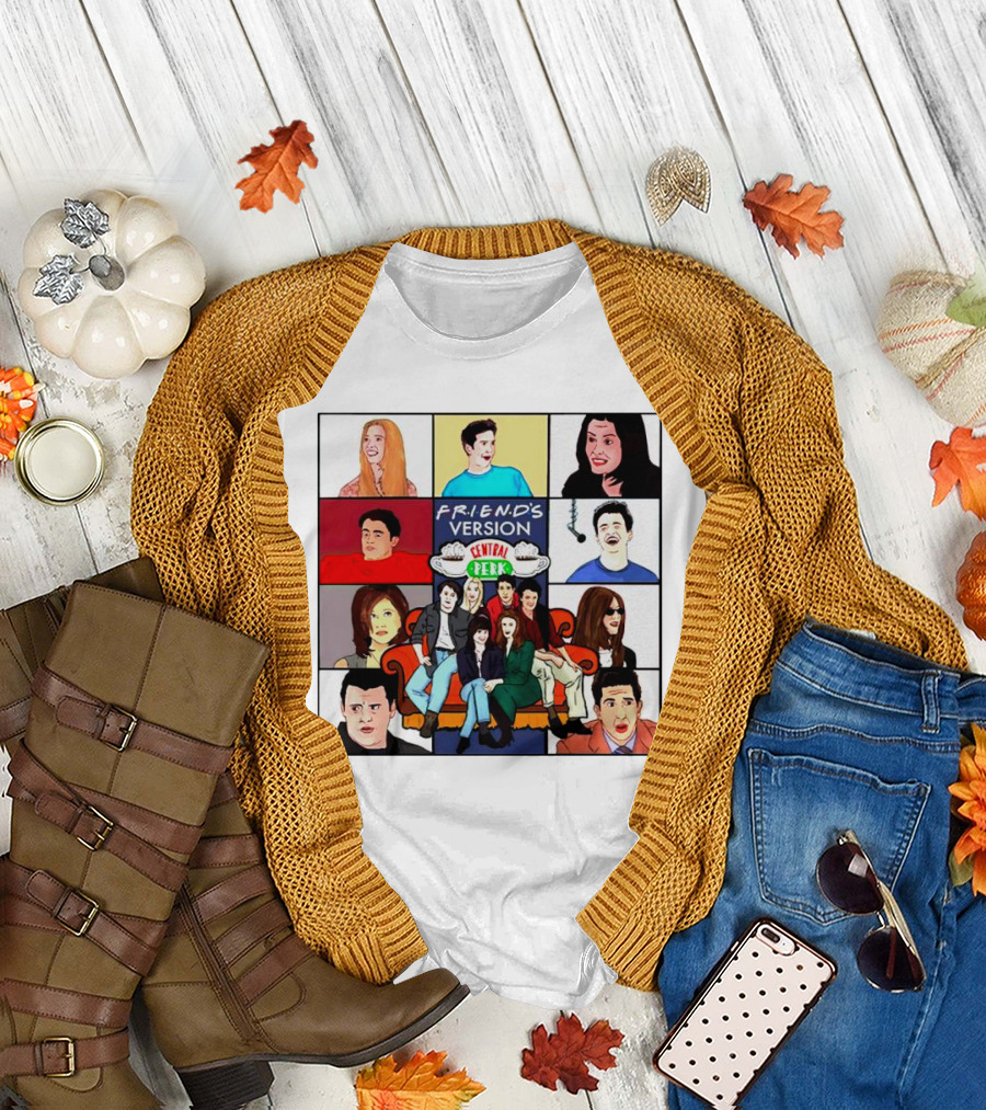 FRIEND'S Version Central Perk Iconic Characters Collage T-Shirt