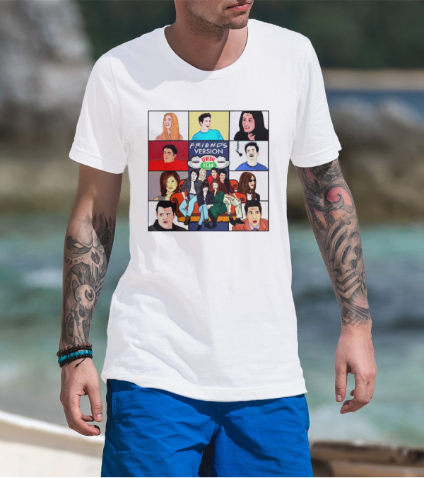 FRIEND'S Version Central Perk Iconic Characters Collage T-Shirt