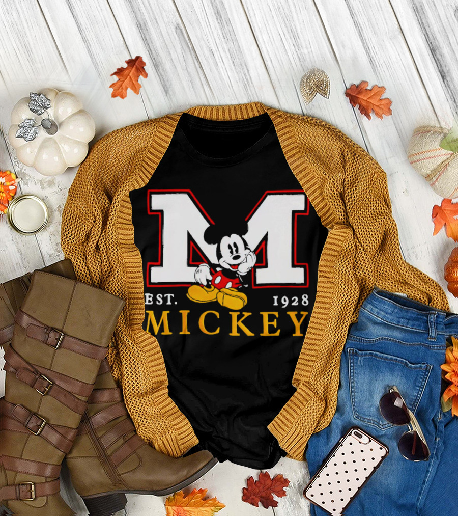 Disney Mickey Large M Logo Est 1928 Relaxed T-Shirt