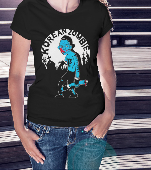 Tri-Coasta Korean Zombie Fighter With Cemetery Background T-Shirt