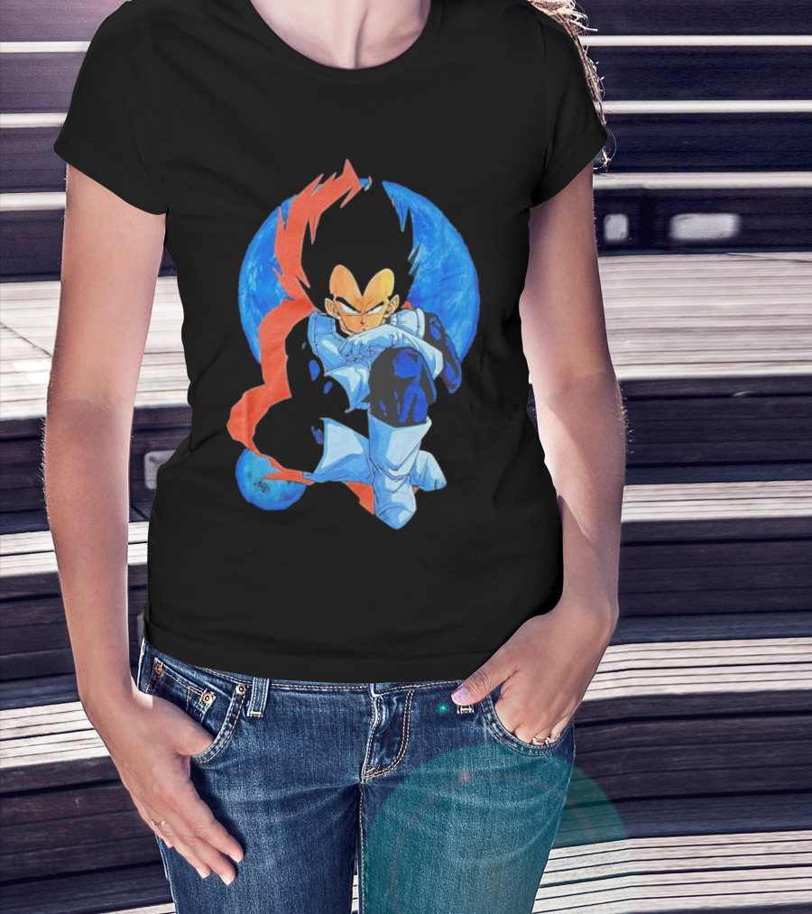 Vegeta Jobber Saiyan Warrior Anime Character Sitting Pose Dragon Ball Z T-Shirt
