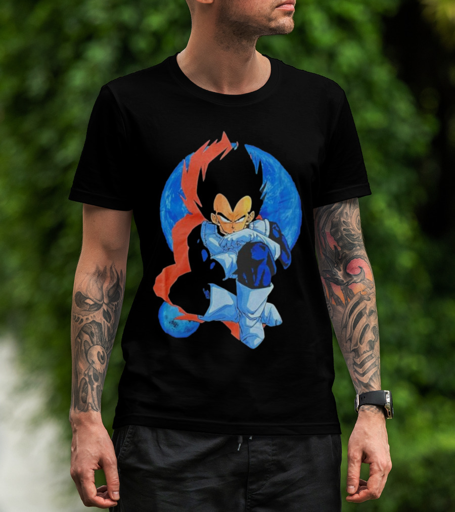 Vegeta Jobber Saiyan Warrior Anime Character Sitting Pose Dragon Ball Z T-Shirt