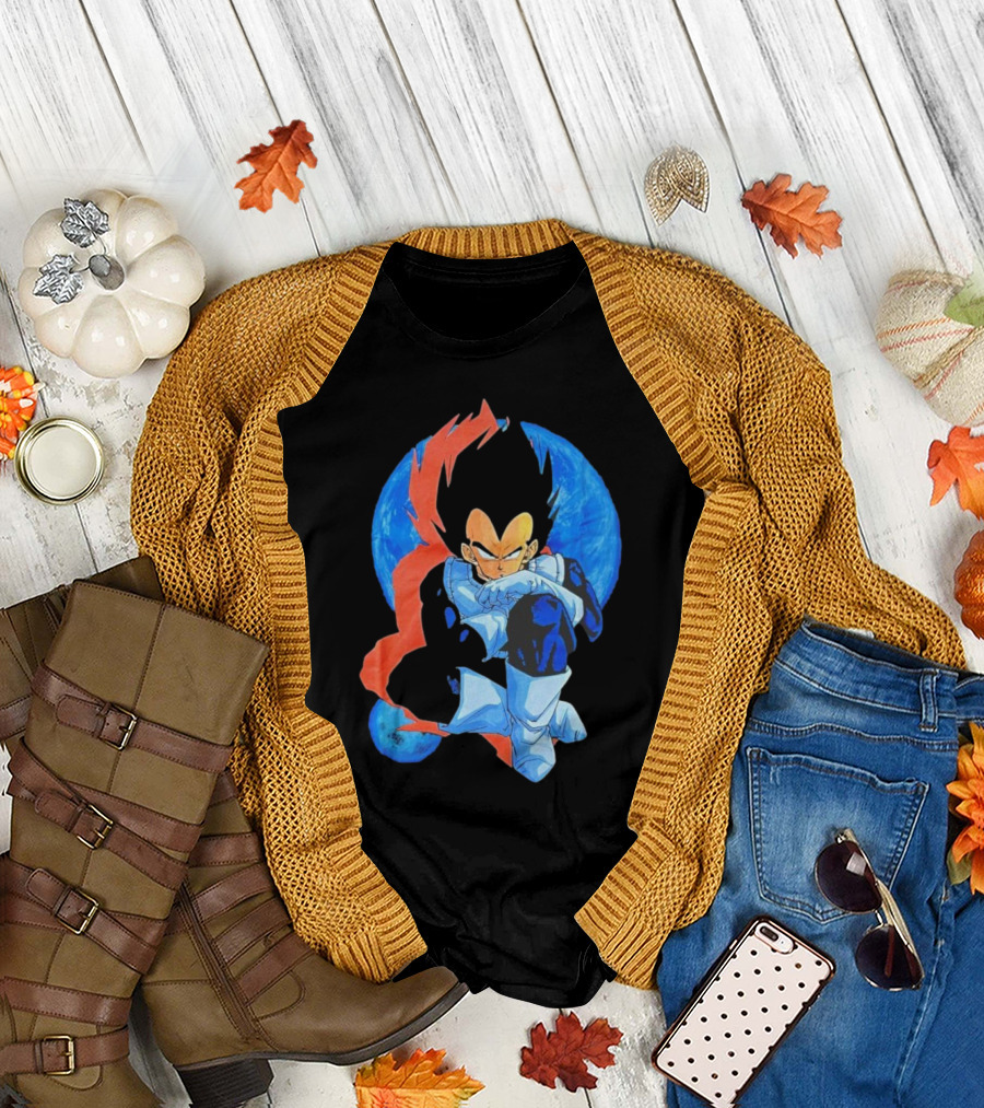 Vegeta Jobber Saiyan Warrior Anime Character Sitting Pose Dragon Ball Z T-Shirt