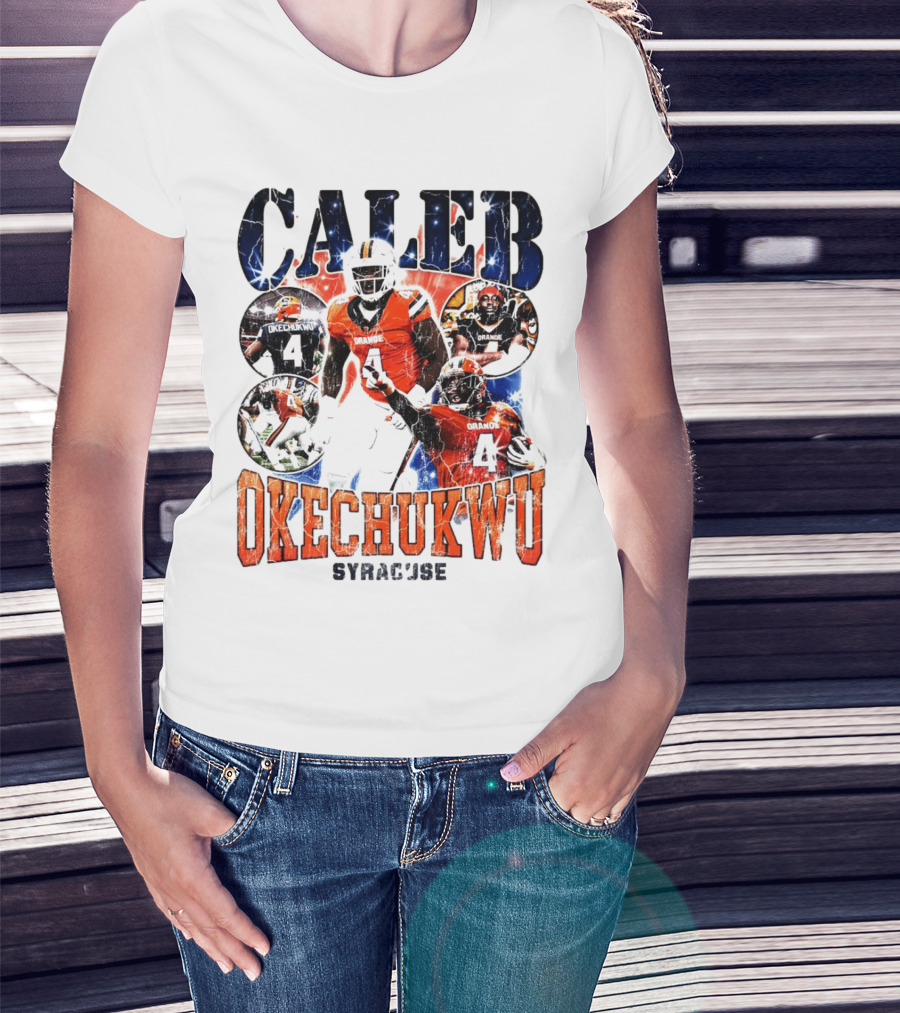 Caleb Okechukwu Syracuse Orange Football Vintage 4 T-Shirt