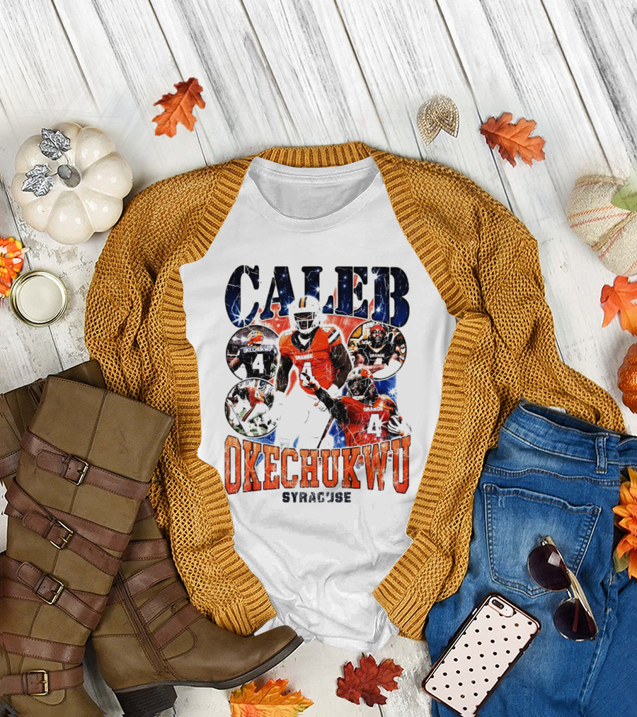 Caleb Okechukwu Syracuse Orange Football Vintage 4 T-Shirt