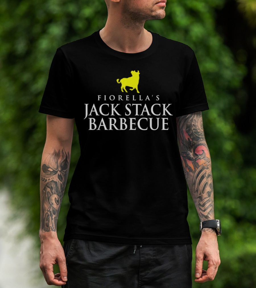 Fiorella's Jack Stack Barbecue Logo With Yellow Bull T-Shirt