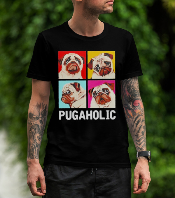 Pug Dog Pop Art Pugaholic T-Shirt
