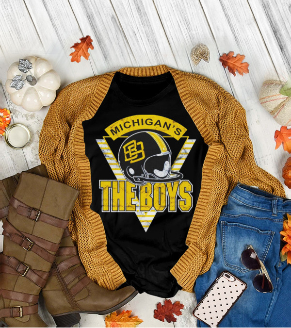Michigan's The Boys Football Helmet T-Shirt