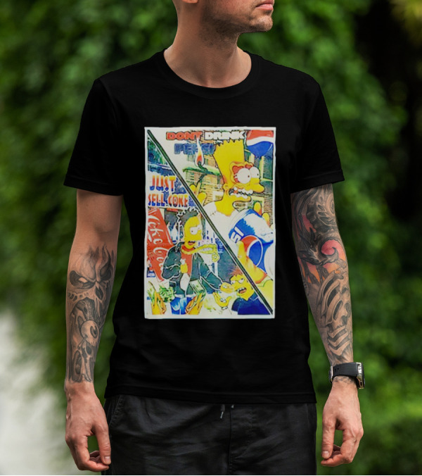 Bart Simpson Pepsi And Coke Parody Comic Panel T-Shirt