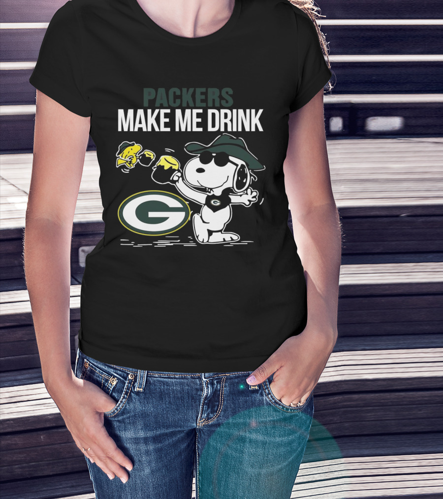 Packers Snoopy Make Me Drink Green Bay T-Shirt