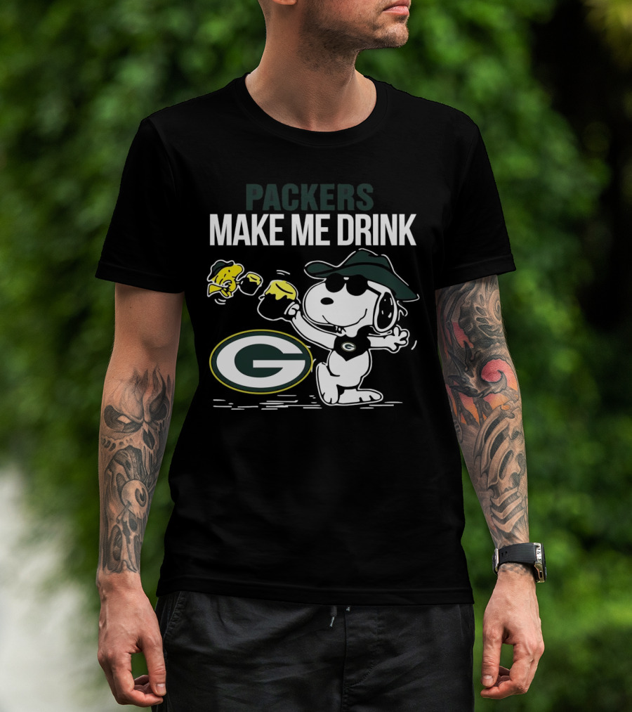 Packers Snoopy Make Me Drink Green Bay T-Shirt