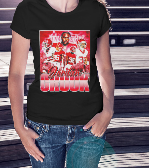 Jordan Crook Arkansas Razorbacks Football Vintage Collage T-Shirt