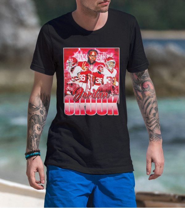 Jordan Crook Arkansas Razorbacks Football Vintage Collage T-Shirt