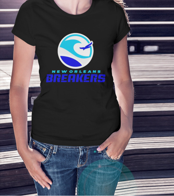 New Orleans Breakers Authentic Sideline Wave Logo Sportswear T-Shirt