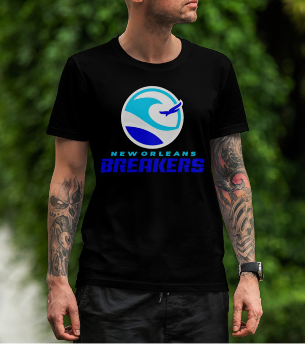 New Orleans Breakers Authentic Sideline Wave Logo Sportswear T-Shirt
