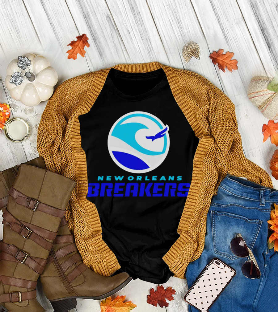New Orleans Breakers Authentic Sideline Wave Logo Sportswear T-Shirt