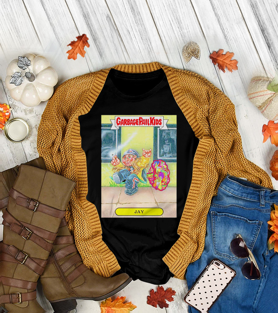Garbage Pail Kids Jay Character Smoking Graffiti Parody Sticker T-Shirt