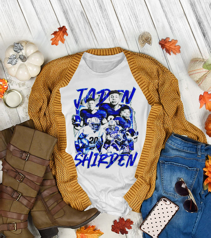 Jaden Shirden Monmouth Hawks Football Vintage Player Collage T-Shirt