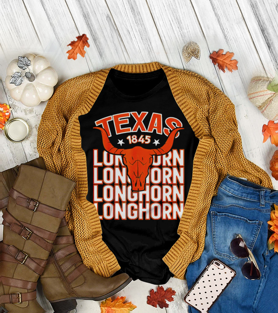 Texas Longhorn 1845 Horns Star T-Shirt