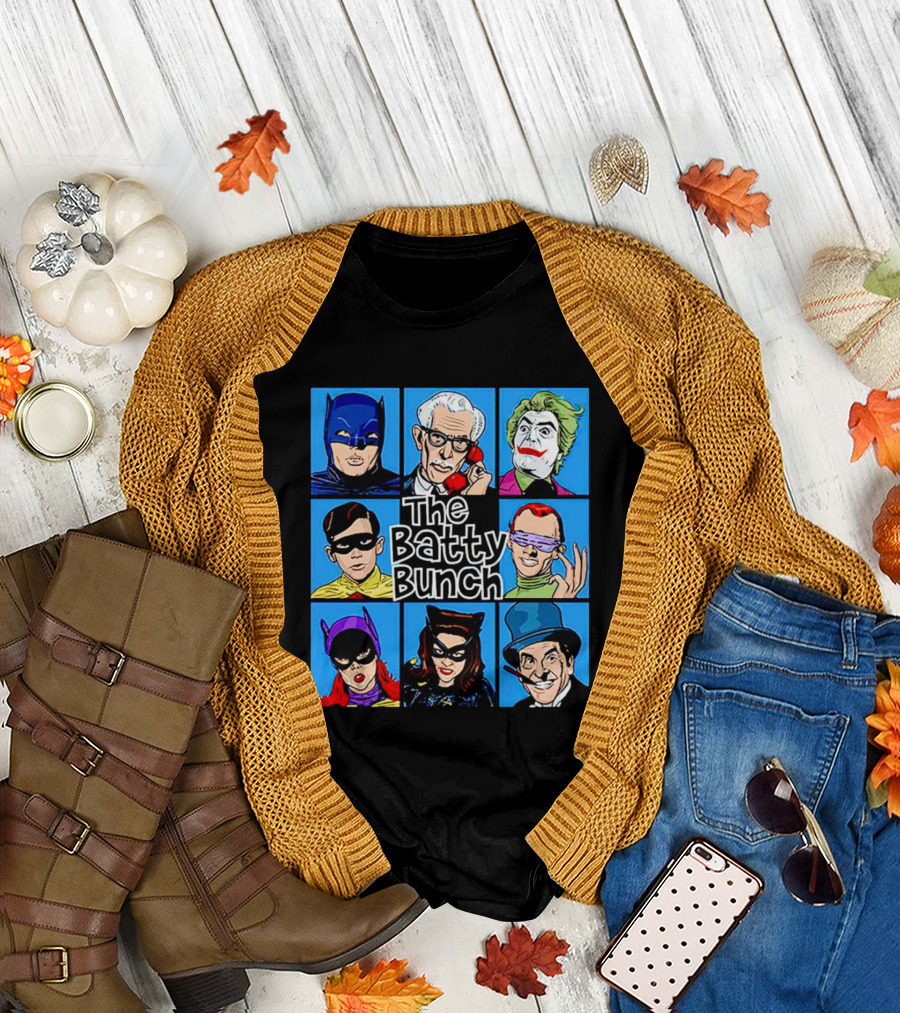The Batty Bunch Batman Joker Riddler Catwoman Classic Characters T-Shirt