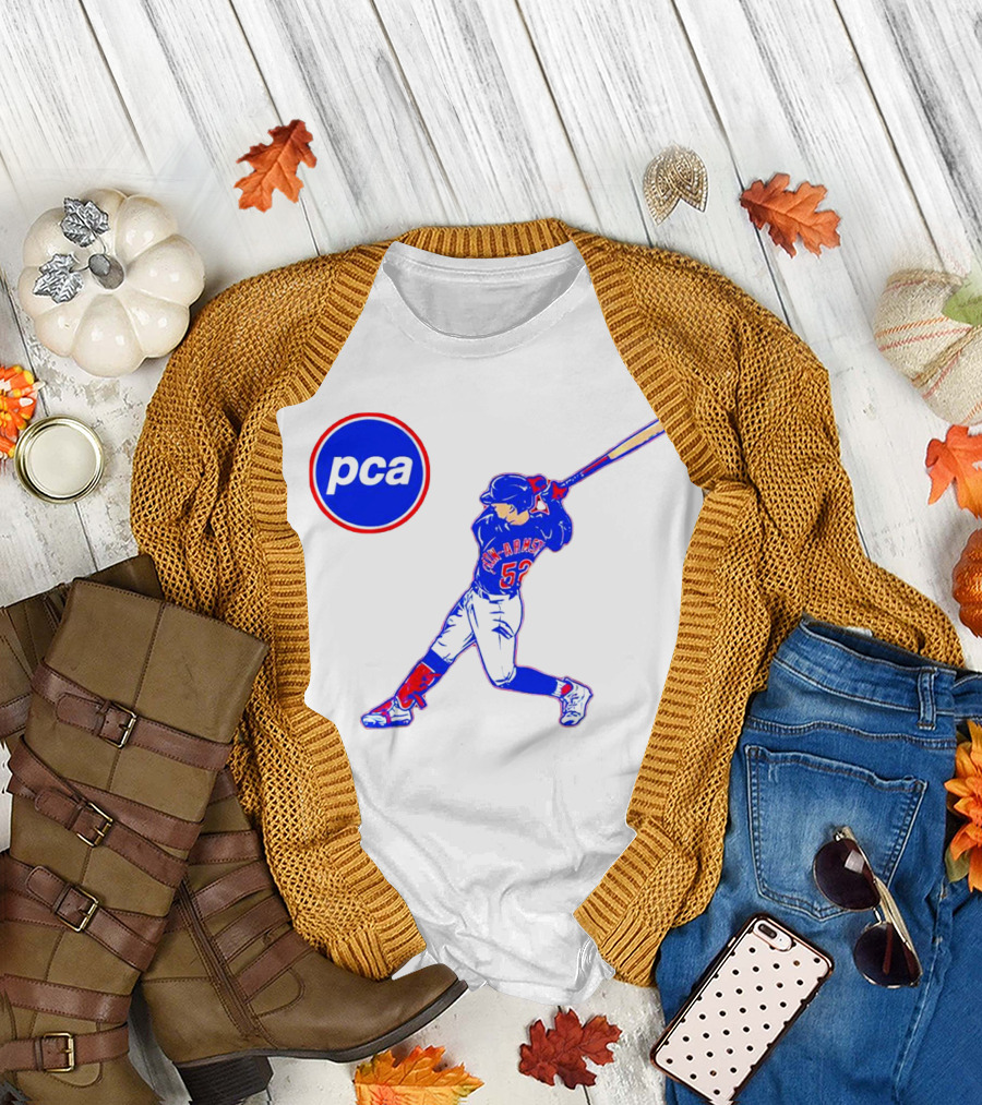 PCA Pete Crow-Armstrong Chicago Cubs Baseball Player Swinging Bat T-Shirt