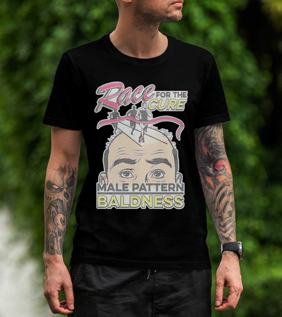 Race For The Cure Male Pattern Baldness Bald Head Runners T-Shirt