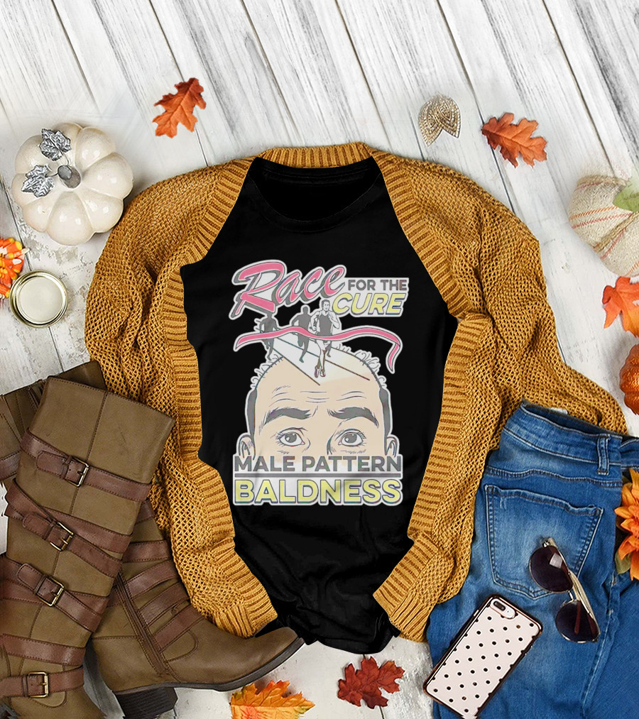 Race For The Cure Male Pattern Baldness Bald Head Runners T-Shirt