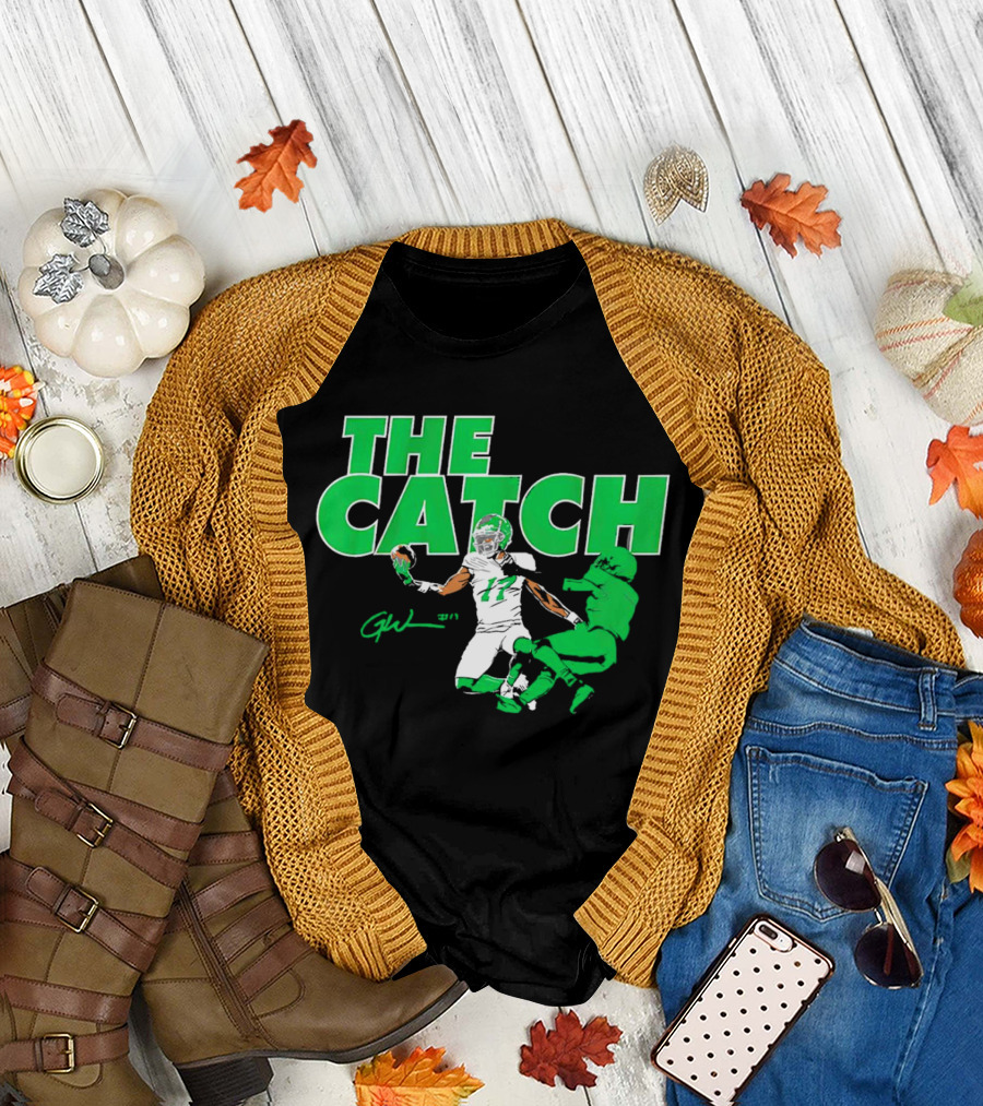 The Catch Garrett Wilson New York Jets Signature GW 17 T-Shirt