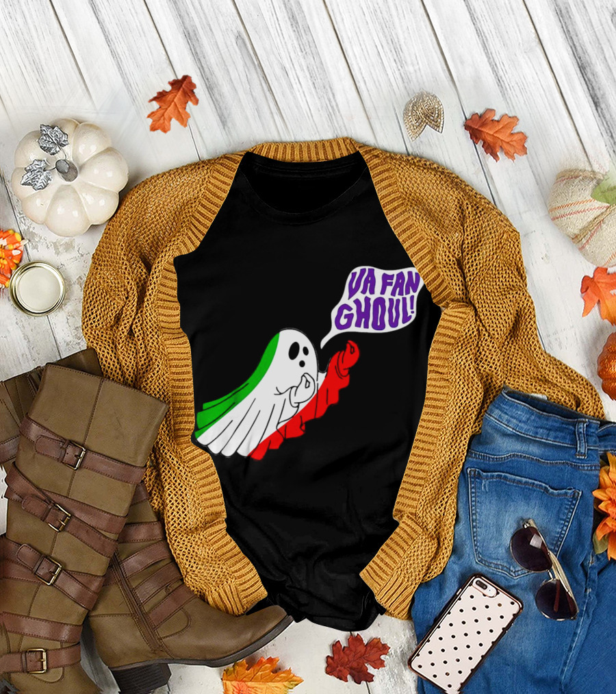 Va Fan Ghoul Ghost with Italian Flag Colors Halloween T-Shirt