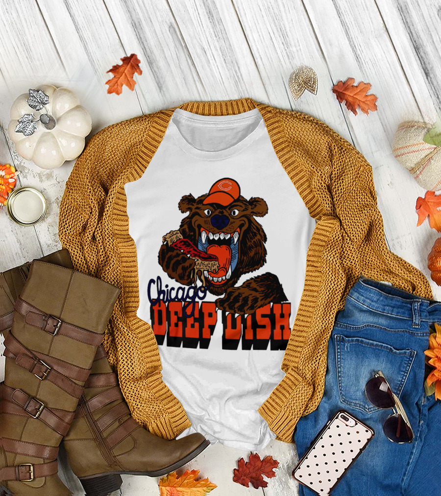 Chicago Bears Deep Dish Pizza Bear T-Shirt