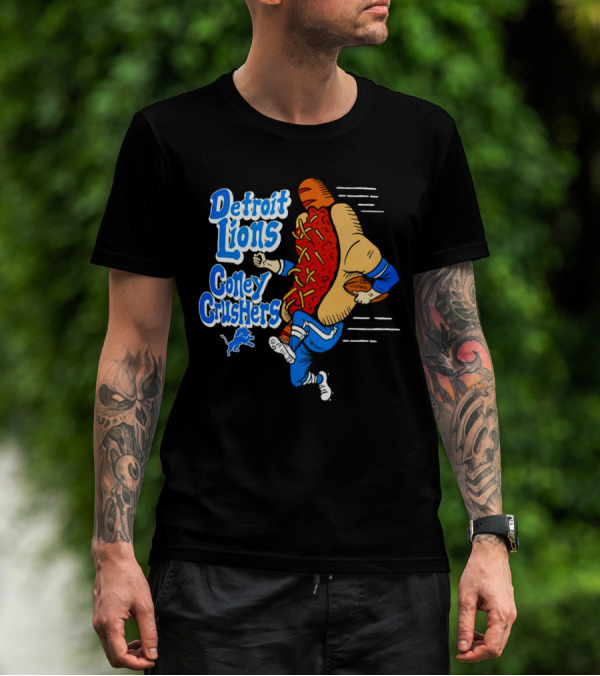 Detroit Lions Coney Crushers Football Hot Dog Dash T-Shirt