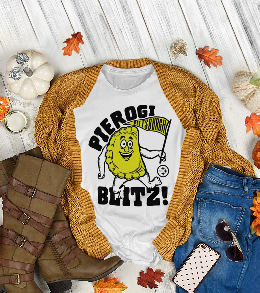 Pittsburgh Pierogi Blitz Steelers Flag T-Shirt