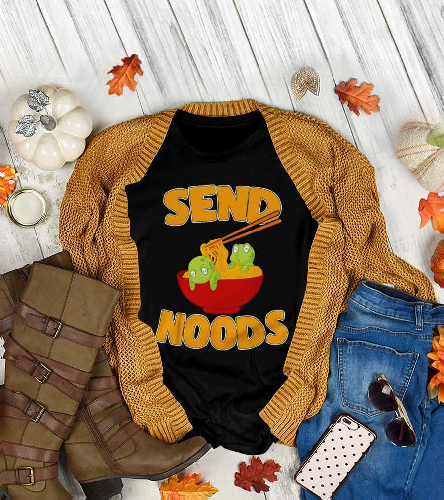 Send Noods Cute Turtles in Ramen Bowl T-Shirt