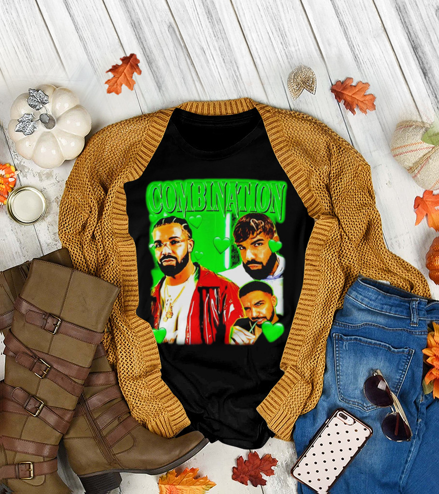 Combination Drake Green Hearts Trio T-Shirt