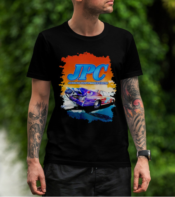 JPC Johnson’s Performance Centre Racing Car And Tire Marks T-Shirt