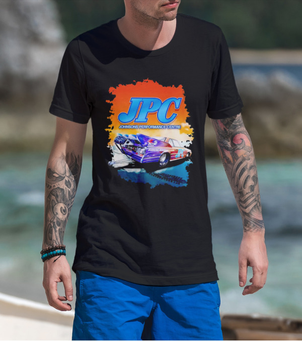 JPC Johnson’s Performance Centre Racing Car And Tire Marks T-Shirt