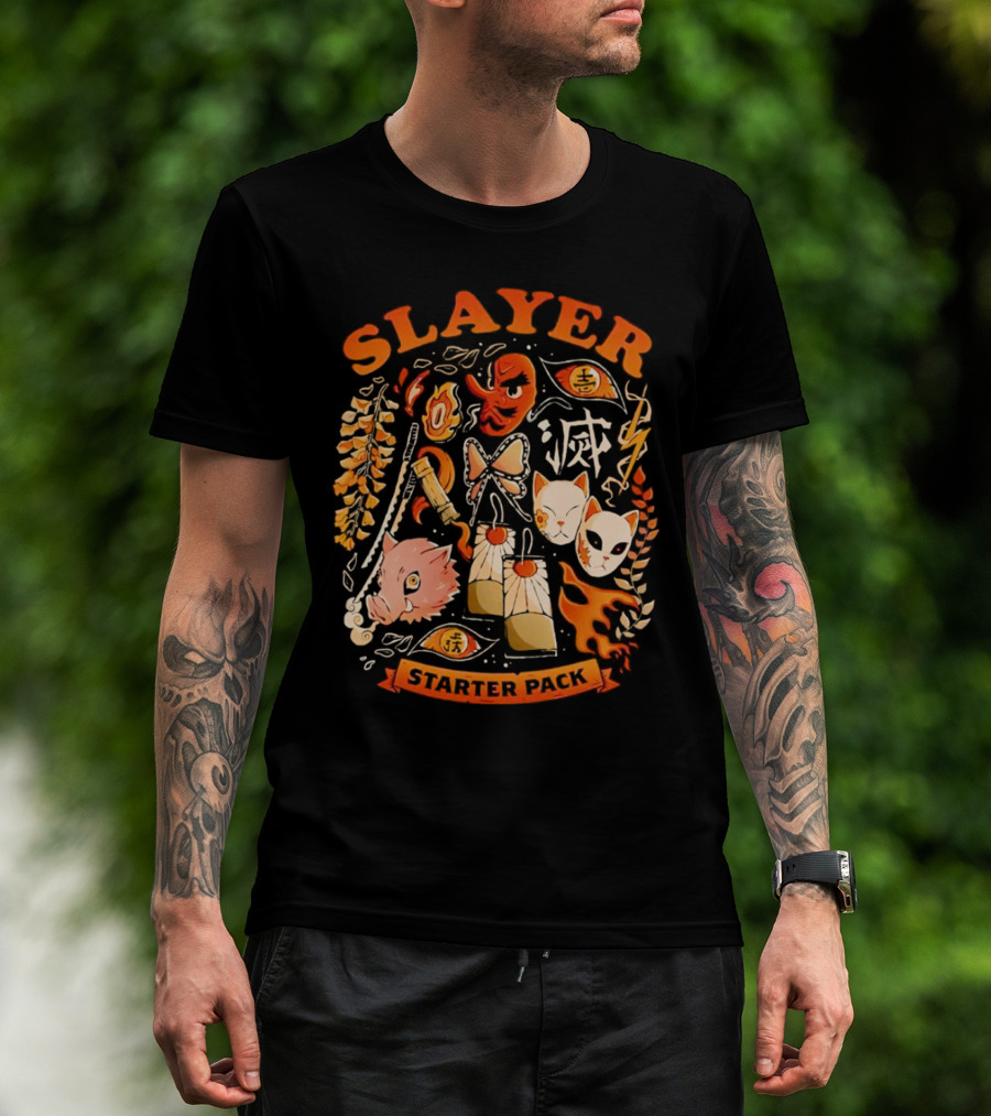 Slayer Starter Pack Kimetsu No Yaiba Symbols And Masks Collection T-Shirt