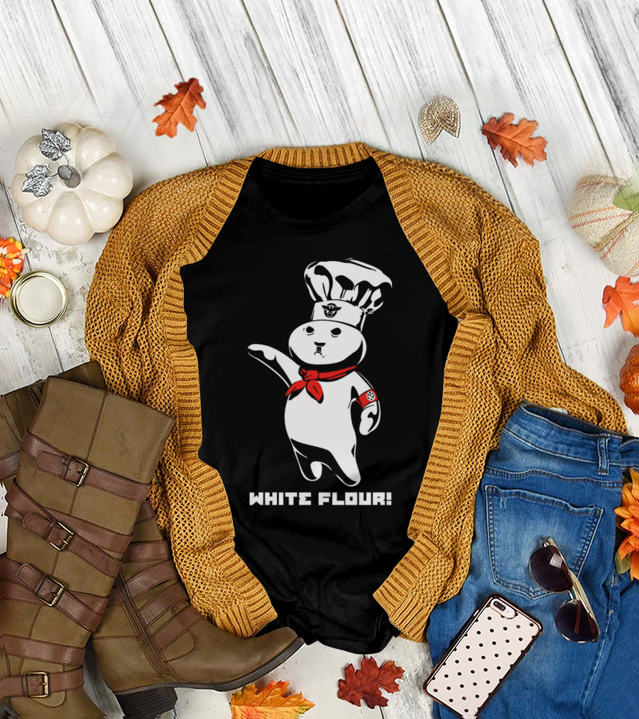 White Flour Funny Character Chef Satire T-Shirt